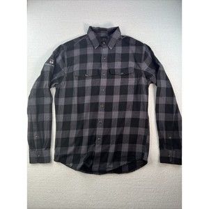 Stormtech Snap Button Down Performance Flannel Mens Small Plaid (Becks Logo)